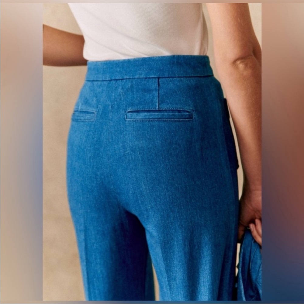 Sezane Dan Trousers Cyan - Size 6 - Picture 3 of 7